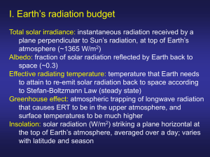 I. Earth’s radiation budget