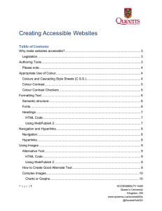 Creating Accessible Websites Table of Contents