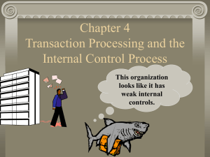 Chapter 4 Transaction Processing and the Internal Control Process This organization