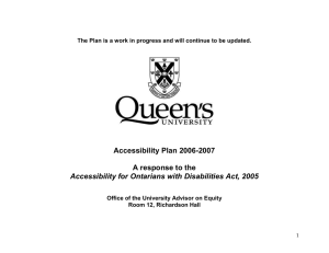 Accessibility Plan 2006-2007 A response to the