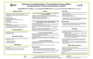 Elaboration and Implementation of Family Medicine Groups (FMGs):