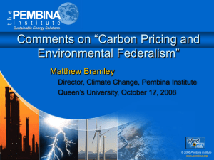 Comments on “Carbon Pricing and Environmental Federalism” Matthew Bramley