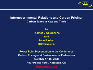 Intergovernmental Relations and Carbon Pricing: