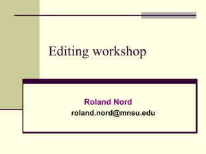 Editing workshop Roland Nord