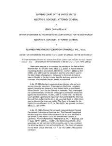 SUPREME COURT OF THE UNITED STATES ALBERTO R. GONZALES, ATTORNEY GENERAL