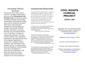 CIVIL RIGHTS CLINICAL Internship/Clinical Semester