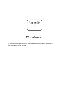 Appendix B Worksheets