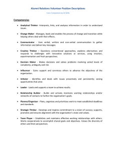 Alumni Relations Volunteer Position Descriptions Competencies