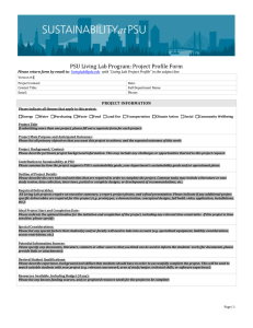 PSU Living Lab Program: Project Profile Form PROJECT INFORMATION