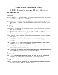 College of Social and Behavioral Sciences Economics PUBLISHED ARTICLES