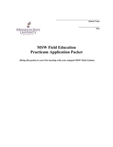 MSW Field Education Practicum Application Packet  ___________________