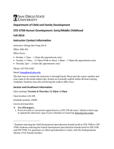 Department of Child and Family Development Fall 2014