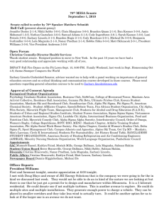 78 MSSA Senate September 1, 2010 Roll Call