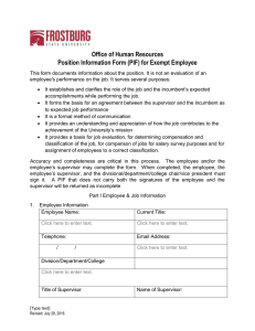 Office of Human Resources Position Information Form (PIF) for Exempt Employee