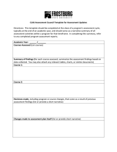 CLAS Assessment Council Template for Assessment Updates