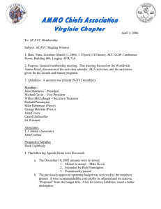 April 5, 2006 To: ACAVC Membership Subject: ACAVC Meeting Minutes
