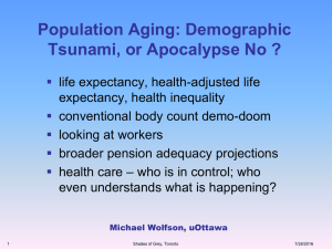 Population Aging: Demographic Tsunami, or Apocalypse No ?