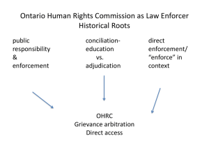 Ontario Human Rights Commission as Law Enforcer Historical Roots