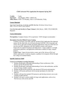 CS645 Advanced Web Application Development Spring 2015 Credits: Instructor: Office Hours: