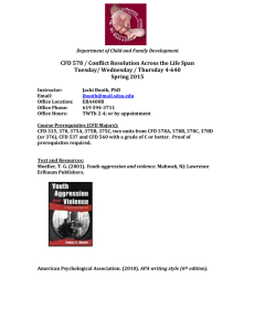 CFD 578 / Conflict Resolution Across the Life Span Spring 2015