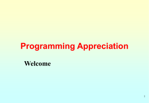 Programming Appreciation Welcome 1