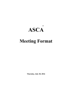 ASCA  Meeting Format