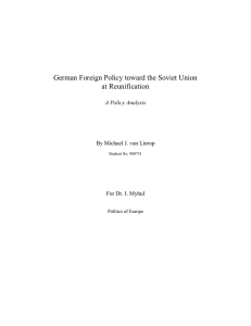 German Foreign Policy toward the Soviet Union at Reunification A Policy Analysis