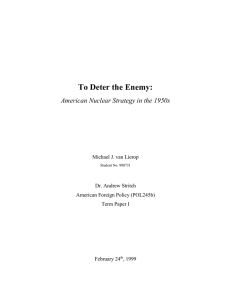 To Deter the Enemy: American Nuclear Strategy in the 1950s
