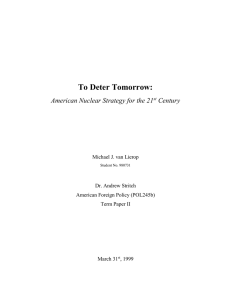To Deter Tomorrow: American Nuclear Strategy for the 21 Century