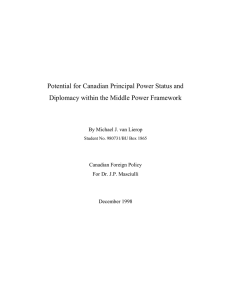 Potential for Canadian Principal Power Status and