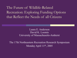 The Future of  Wildlife-Related Recreation: Exploring Funding Options