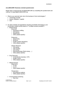microBUILDER: Business oriented questionnaire