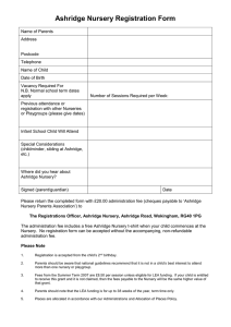 Ashridge Nursery Registration Form