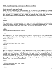Web Page Designing: Learning the Basics in HTML