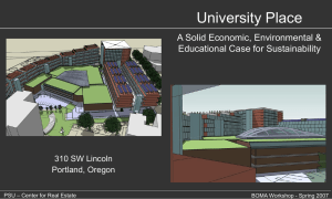 University Place A Solid Economic, Environmental &amp; Educational Case for Sustainability