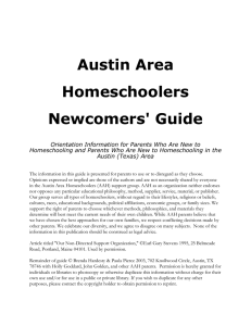 Austin Area Homeschoolers Newcomers' Guide