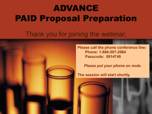 ADVANCE PAID Proposal Preparation Thank you for joining the webinar.