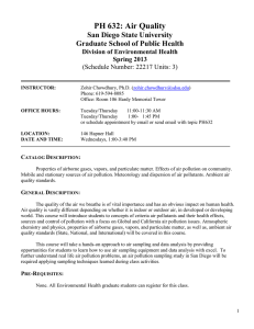 PH 632: Air Quality San Diego State University Division of Environmental Health