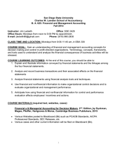 San Diego State University Charles W. Lamden School of Accountancy