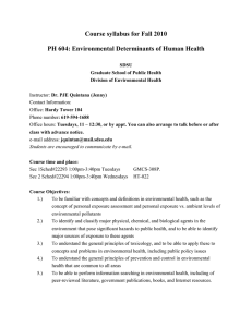 Course syllabus for Fall 2010