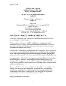 Updated 1/27/09 San Diego State University Graduate School of Public Health