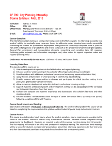 CP 796:  City Planning Internship Course Syllabus:  FALL 2015