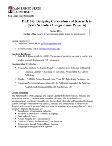 DLE 650: Designing Curriculum and Research in Through Action Research