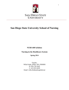 San Diego State University School of Nursing NURS 608 Syllabus