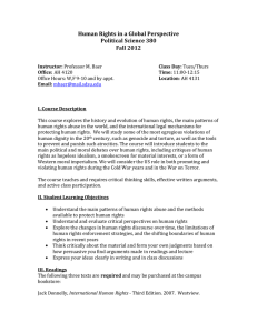 Human Rights in a Global Perspective Political Science 380 Fall 2012