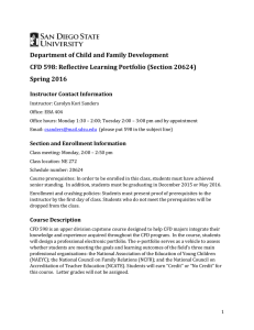 Department of Child and Family Development Spring 2016