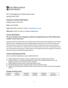 PA 312 Management of State Government Spring Online 2015 Instructor Contact Information: