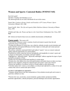 Women and Sports: Contested Bodies (WMNST 545)