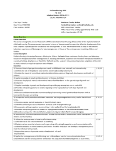 Pediatric Nursing, N356 Fall 2014 Schedule Number: 22206-22213