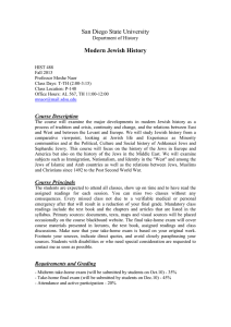 San Diego State University Modern Jewish History Course Description Department of History